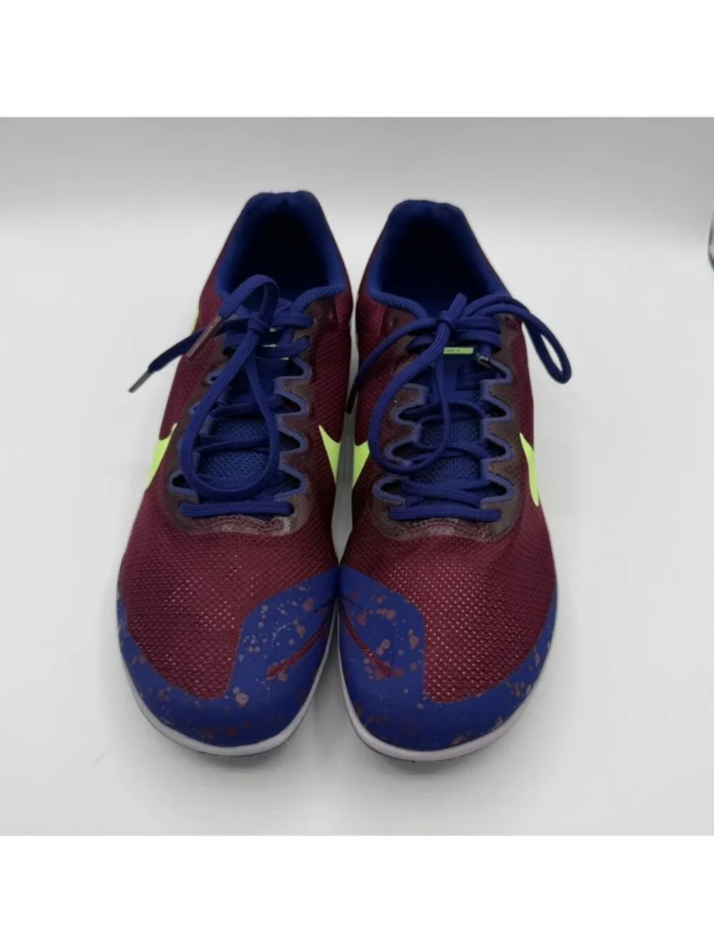 Nike Zoom Rival D10 Bordeaux Lime Blast Unisex Track Shoes Men's 10.5/Women 9